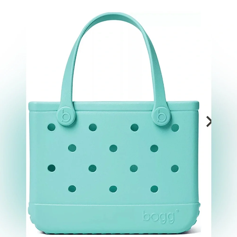 Bogg Bag Bitty Baby Aquamarine Tote Bag Molded Double Handle NWOT - Picture 2 of 2